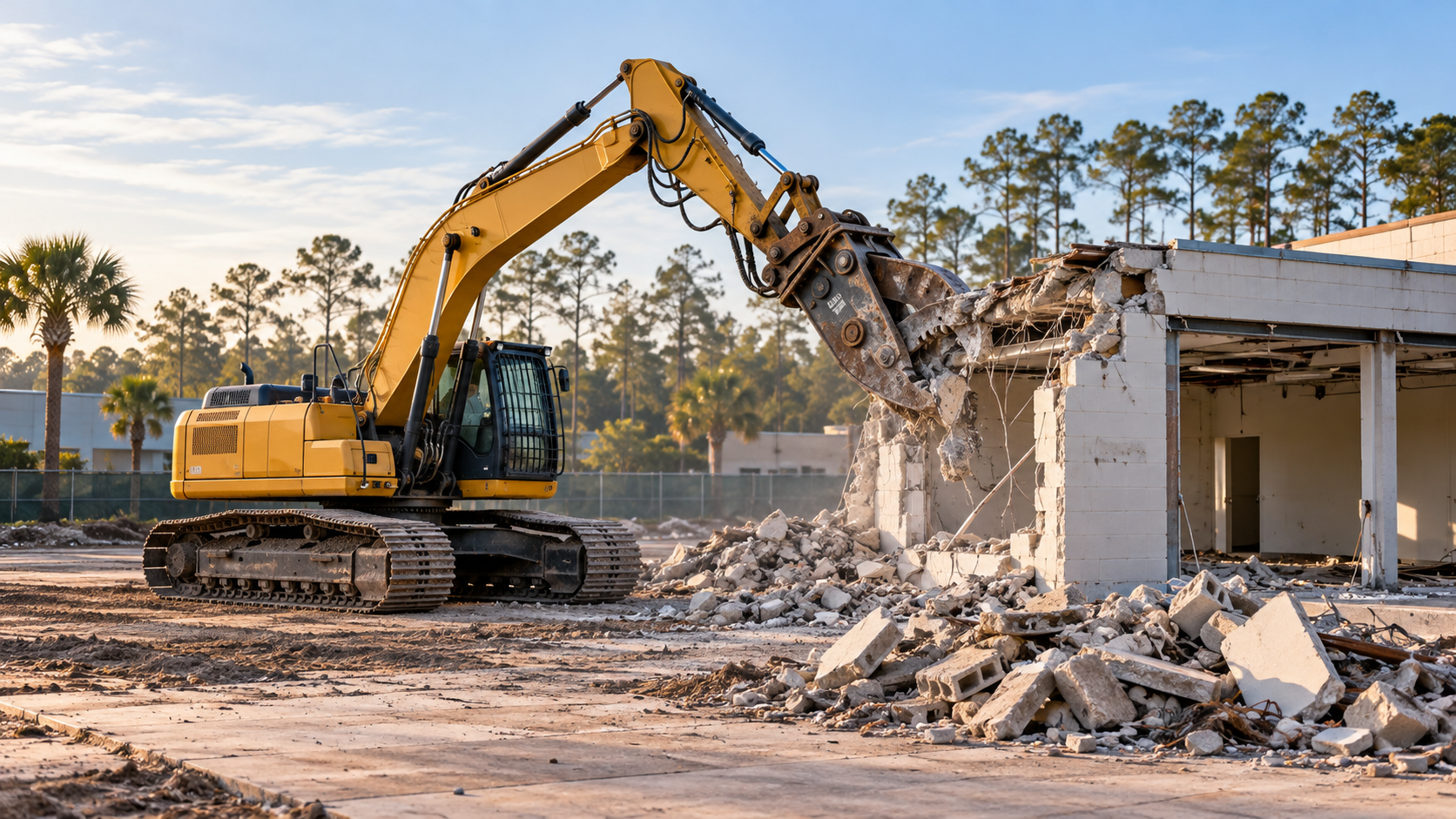 Controlled Commercial Demolition in Orange Park-2